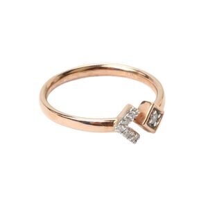 Designer Womens 10K Rose Gold Diamond Dainty Open Cuff Ring Sz 6.5 2g